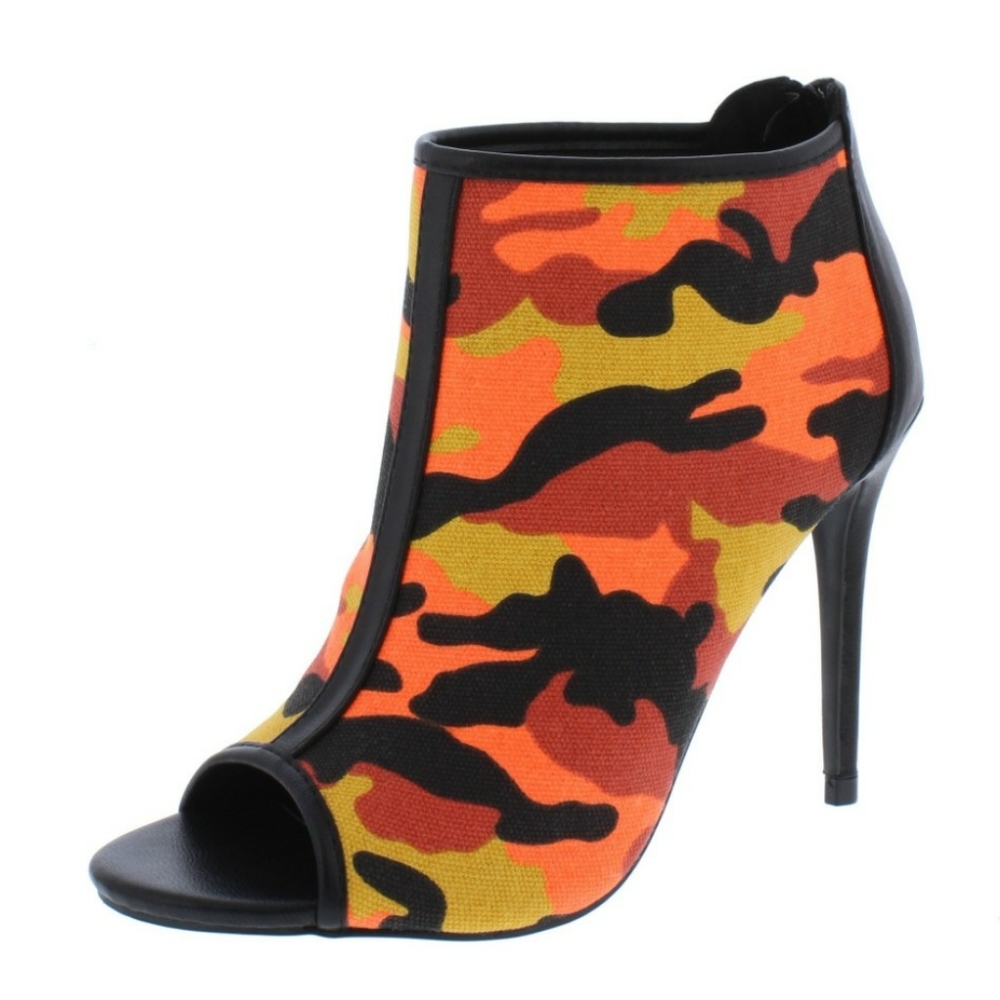 Orange Camo Ankle Bootie - Picture 2 of 4